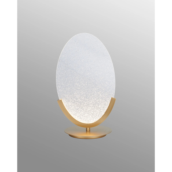 Mantra Oasis 24.5 x 44cm Table Lamp Gold With Unique Acrylic Lens: 12W LED: 3000K: Dimmable