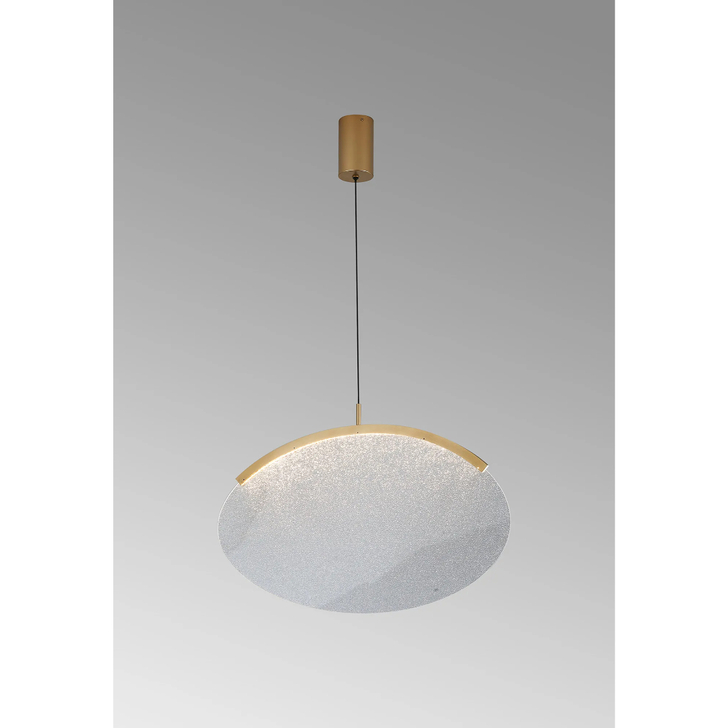 Mantra Oasis 63.5cm Single Pendant Gold With Unique Acrylic Lens: 15W LED: 3000K: Triac Dimmable
