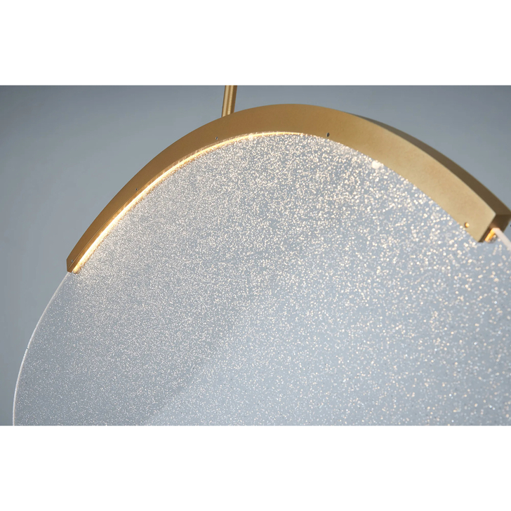 Mantra Oasis 63.5cm Single Pendant Gold With Unique Acrylic Lens: 15W LED: 3000K: Triac Dimmable