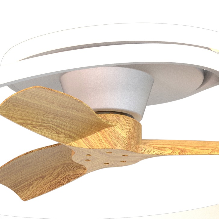 Mantra Ocean Modern Led Ceiling Fan Light White/Wood With Remote Control