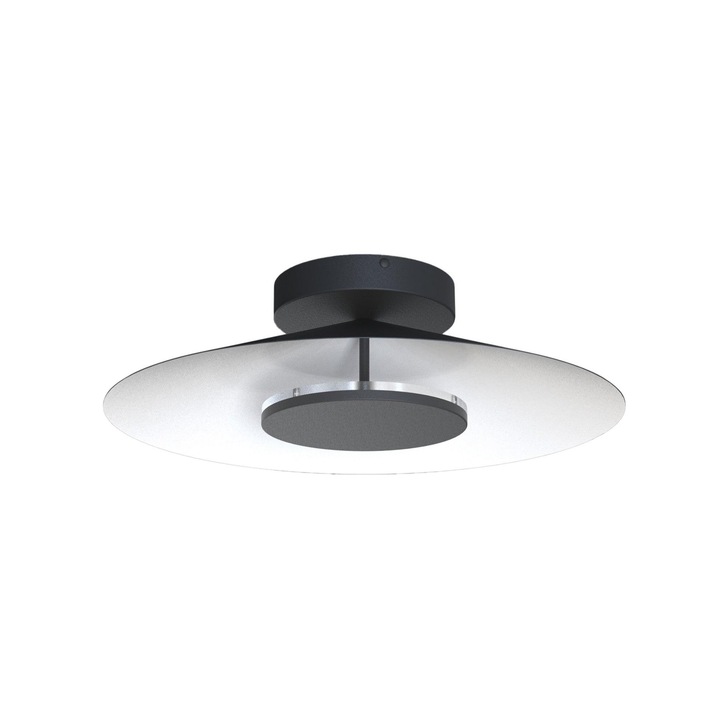 Mantra Orion Large LED Round Flush Ceiling Light Black With White - 3000K