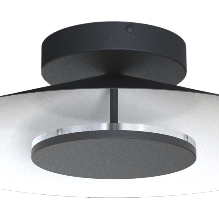 Mantra Orion Large LED Round Flush Ceiling Light Black With White - 3000K