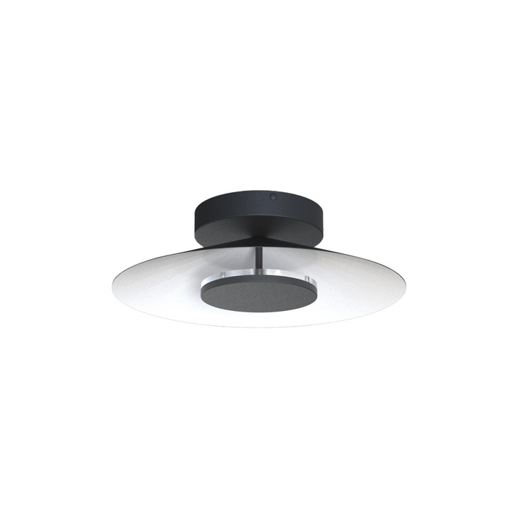 Mantra Orion Medium LED Round Flush Ceiling Light Black With White - 3000K