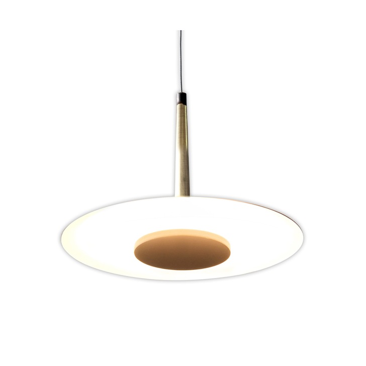 Mantra Orion Single LED Pendant Light Black & Antique Brass - 3000K