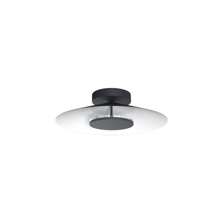 Mantra Orion Small LED Round Flush Ceiling Light Black With White - 3000K