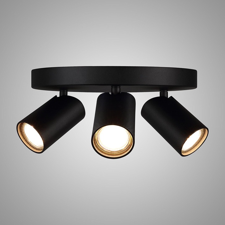 Mantra Sal 3 Light Round Spotlight Matt Black