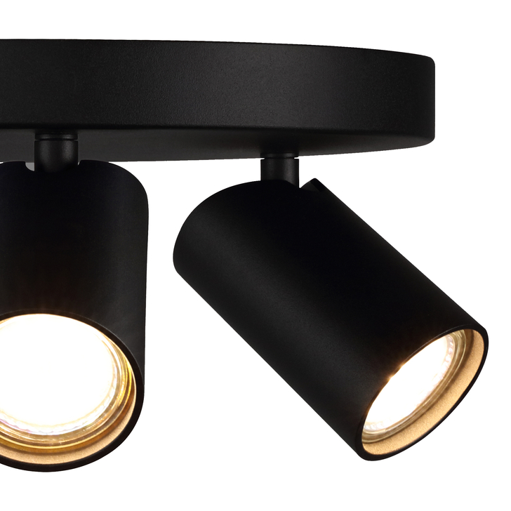 Mantra Sal 3 Light Round Spotlight Matt Black