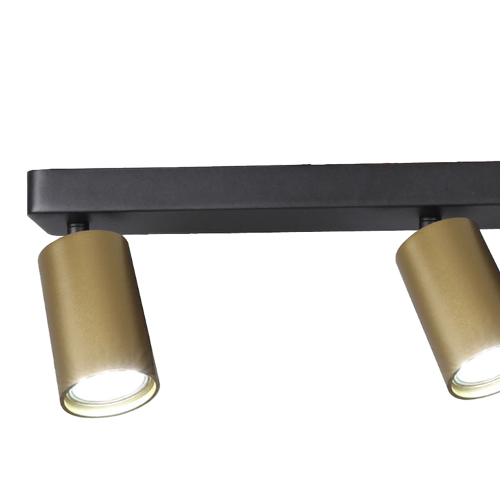 Mantra Sal Matt Black/Satin Gold 3 Light Adjustable Bar Spotlight