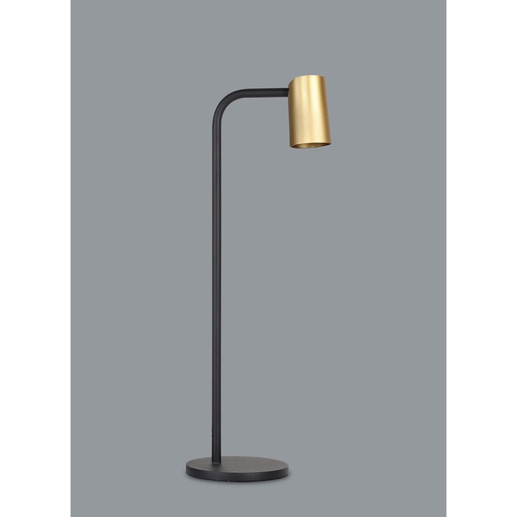 Mantra Sal Matt Black/Satin Gold Large Adjustable Desk Lamp