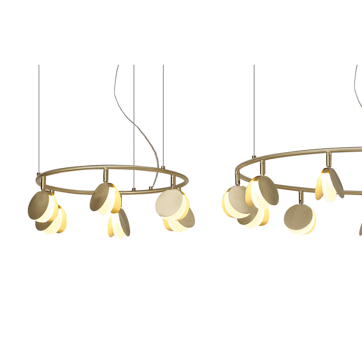 Mantra Shell Extra Large Triple Ring Gold Disc Led Pendant Light - 3000K