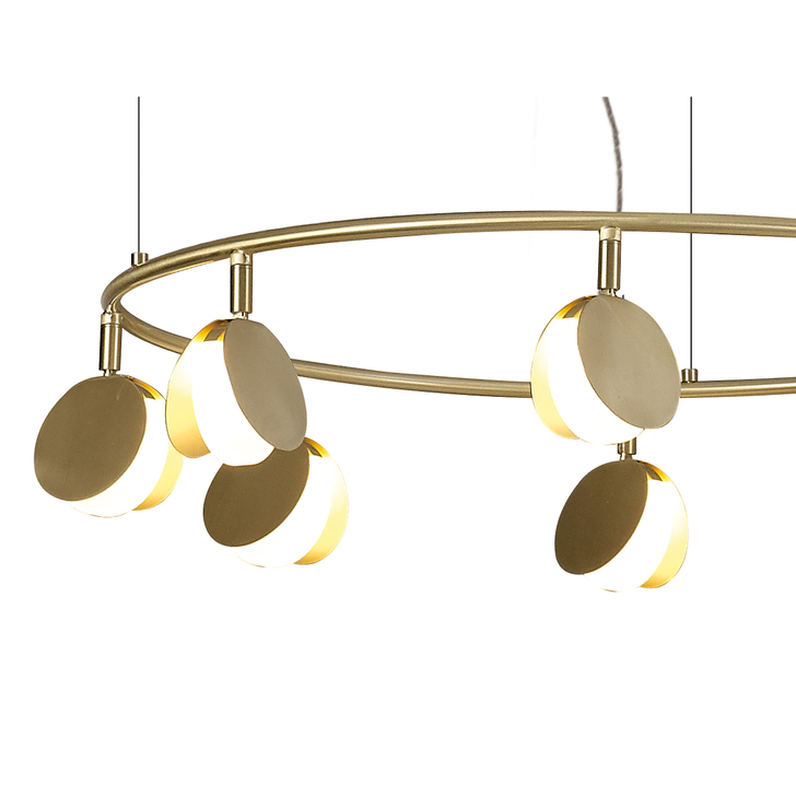 Mantra Shell Twin Ring Gold Disc Led Pendant Light - 3000K