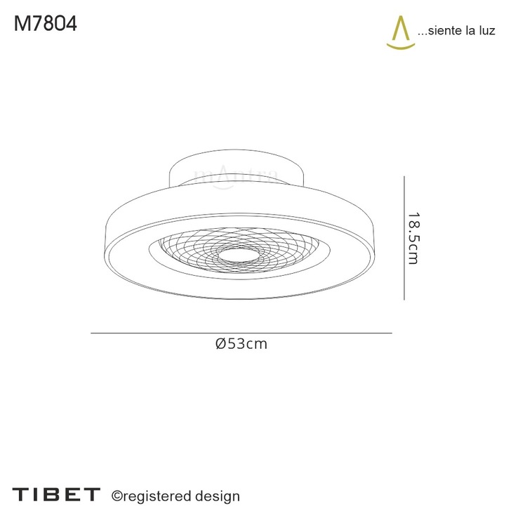 Mantra Tibet Mini White LED Ceiling Light With Built-In Reversible Fan C/W Remote Control