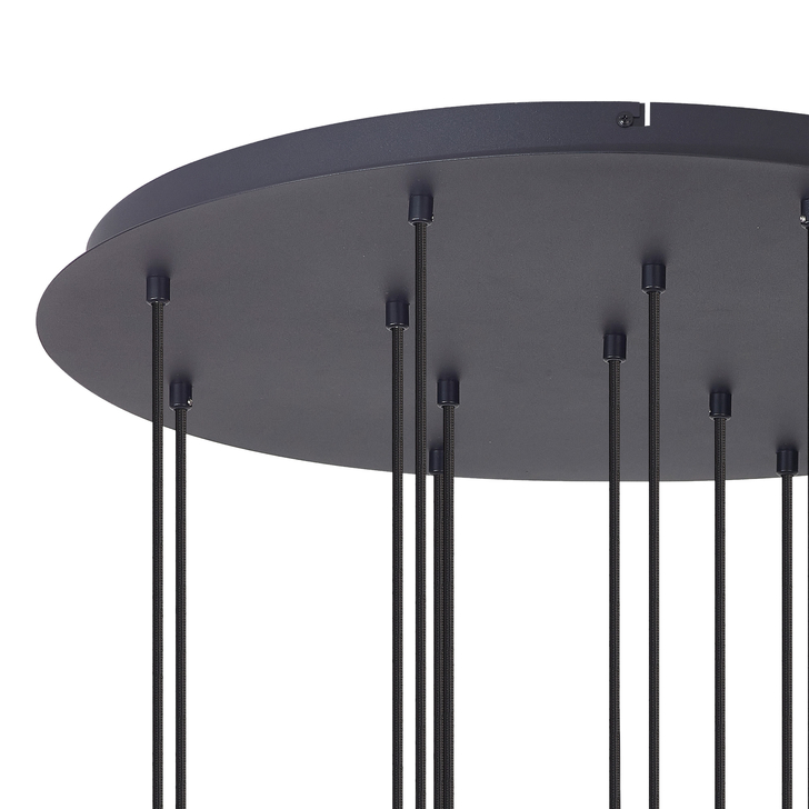 Mantra Tonic 14 Light Round Pendant Light Compete With Black, Chrome, Copper And Copper Glasses Complete With 3000K GX53 Led Lamps