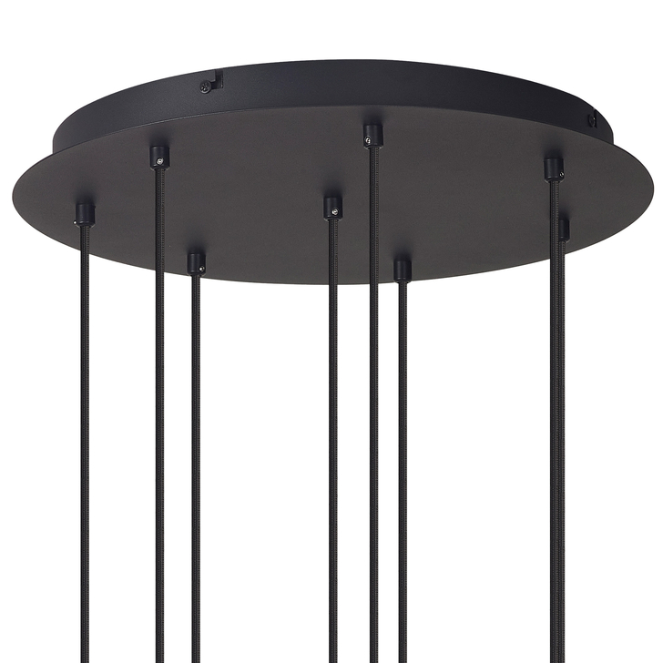 Mantra Tonic 8 Light Round Pendant Light Compete With Black, Chrome, Copper And Copper Glasses Complete With 3000K GX53 Led Lamps