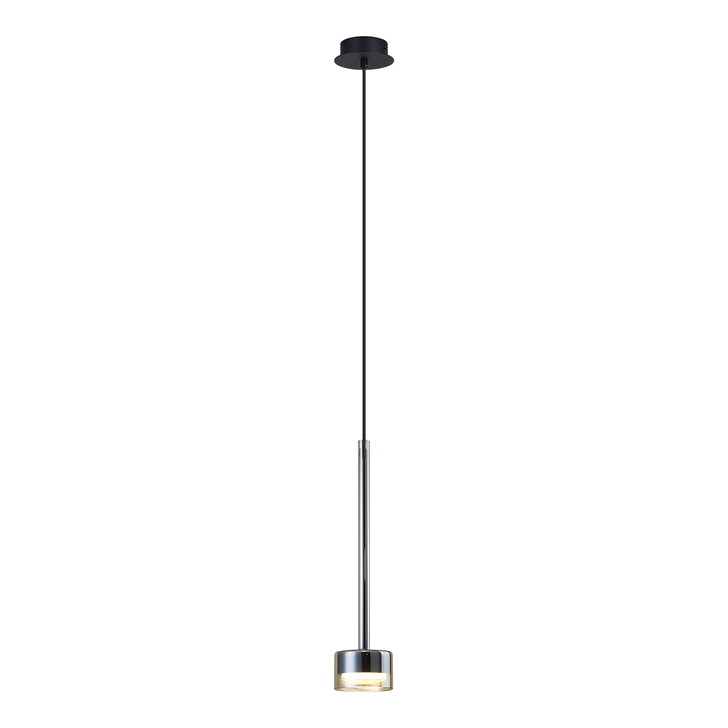 Mantra Tonic Bronze/Black Single Pendant Light With Bronze Glass Complete With 3000K GX53 Led Lamp