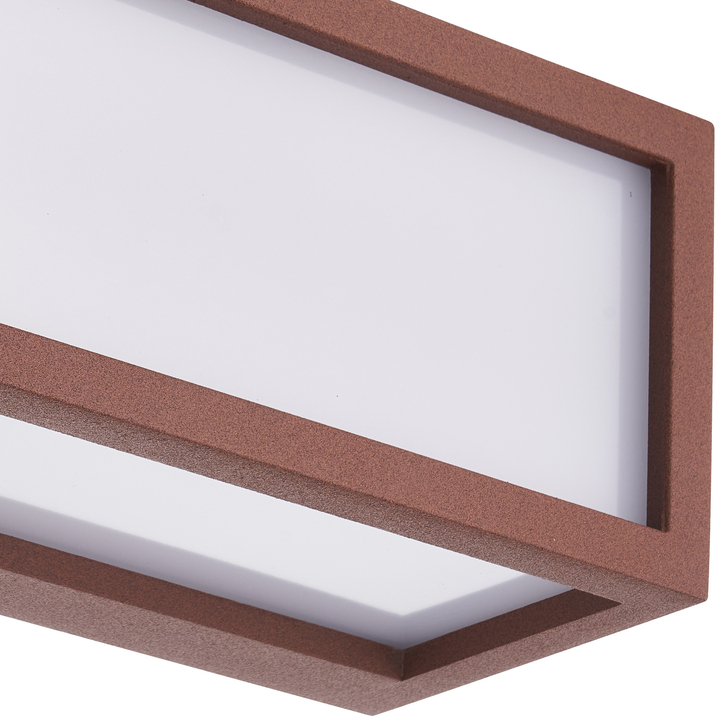 Mantra Utah Brown Rectangular Exterior Bulkhead Light Complete With Opal Lens - IP65