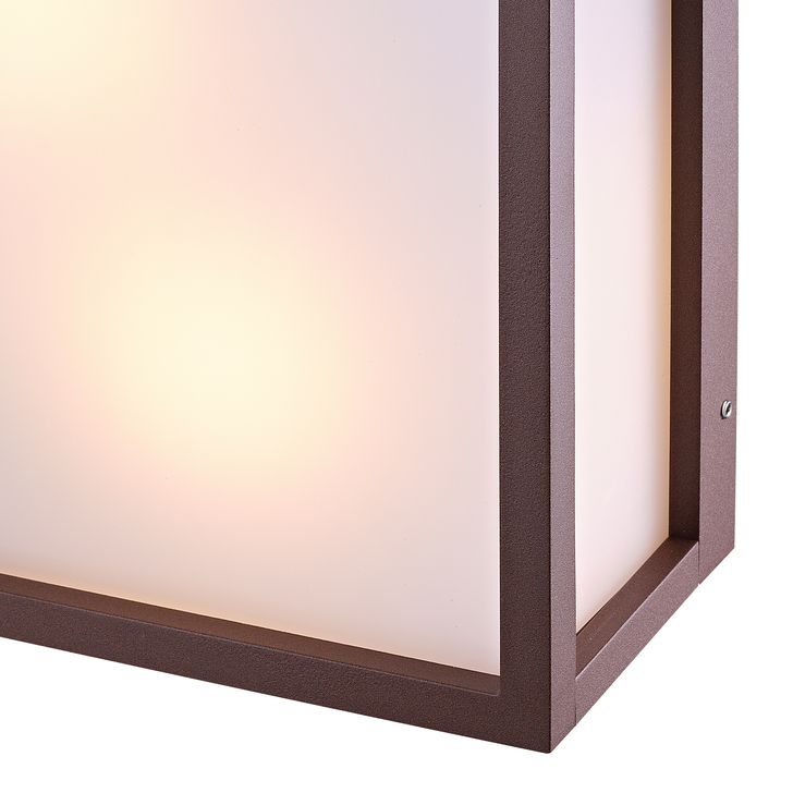 Mantra Utah Brown Square Exterior 2 Light Bulkhead Light Complete With Opal Lens - IP65