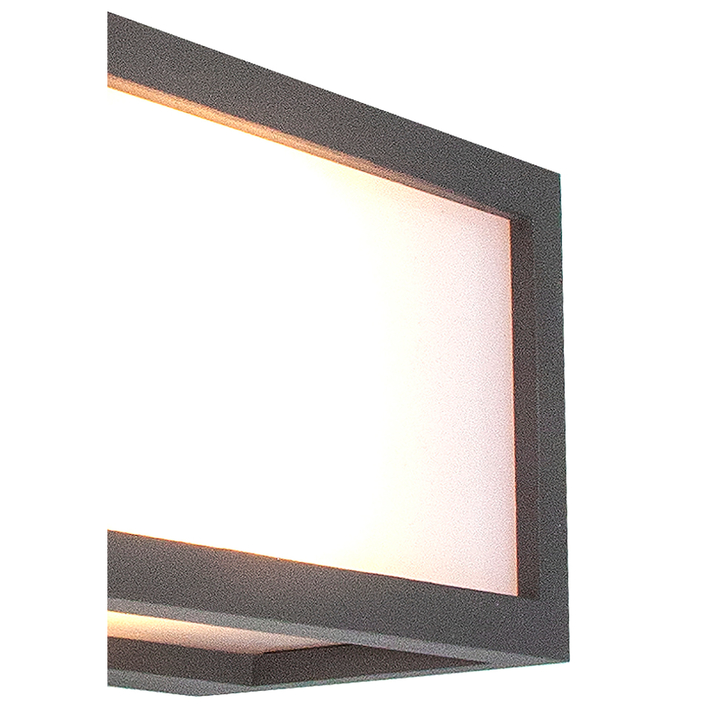 Mantra Utah Graphite Rectangular Exterior Bulkhead Light Complete With Opal Lens - IP65