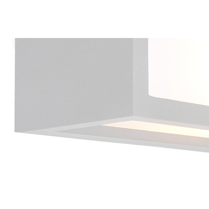 Mantra Utah White Rectangular Exterior Bulkhead Light Complete With Opal Lens - IP65