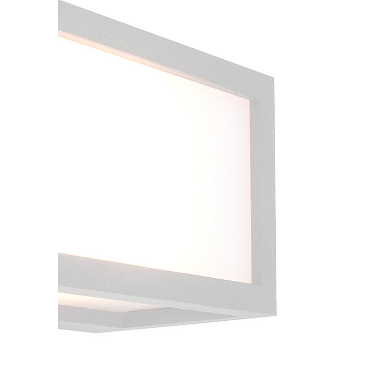 Mantra Utah White Rectangular Exterior Bulkhead Light Complete With Opal Lens - IP65