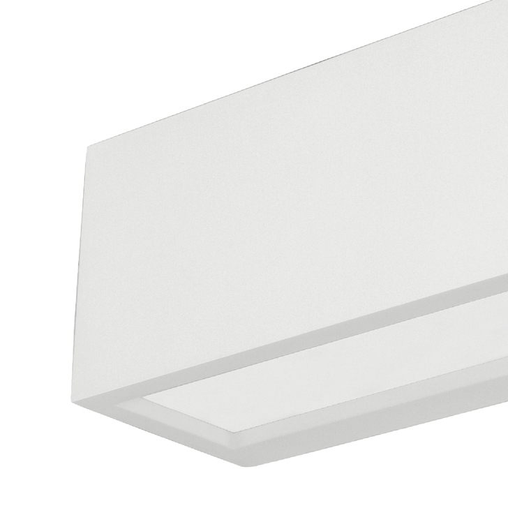 Mantra Utah White Rectangular Up And Down Exterior Bulkhead Light Complete With Opal Lens - IP65