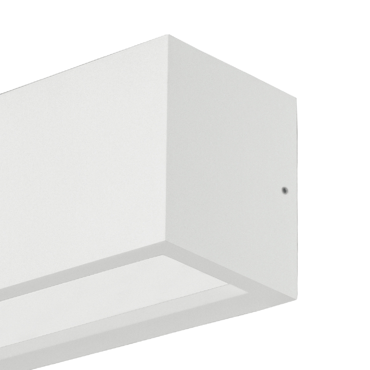 Mantra Utah White Rectangular Up And Down Exterior Bulkhead Light Complete With Opal Lens - IP65