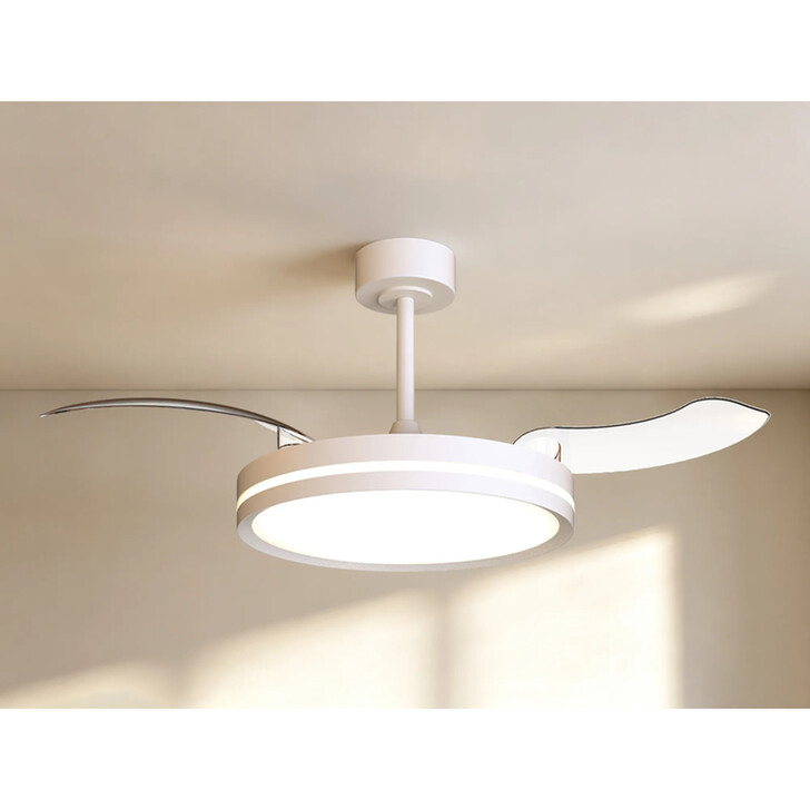 Mantra Villena S White Semi-Flush Led Ceiling Fan Light With Remote - 3000-5000K