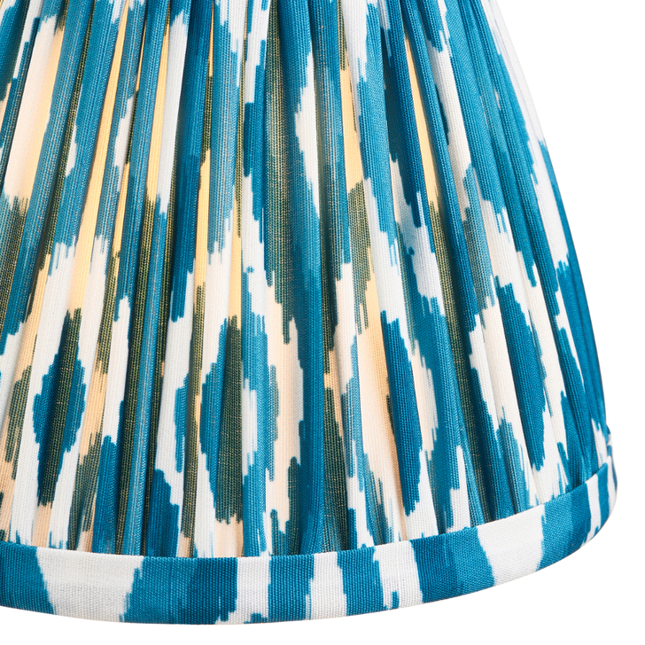 Marlin Blue Ikat Patterned Fabric 16cm Shade - Golf/Candle Clip