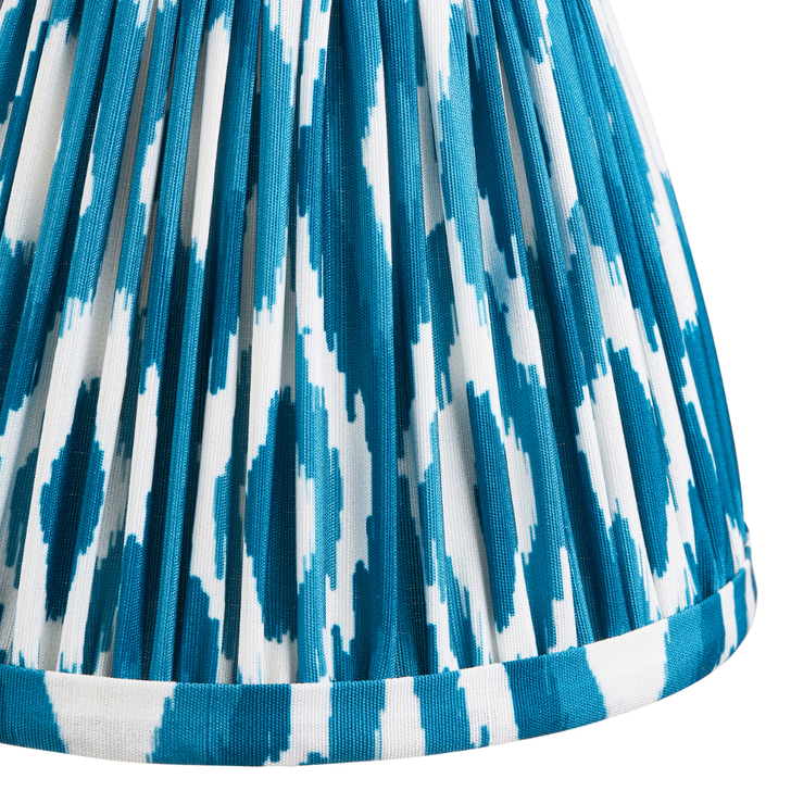 Marlin Blue Ikat Patterned Fabric 16cm Shade - Golf/Candle Clip