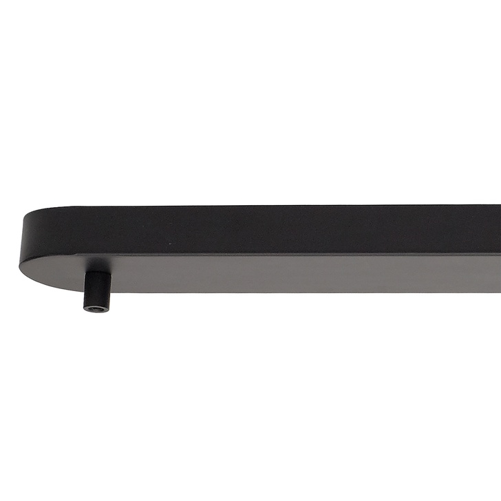 Matt Black 4 Hole Linear Ceiling Bar Plate With Cable Clamps