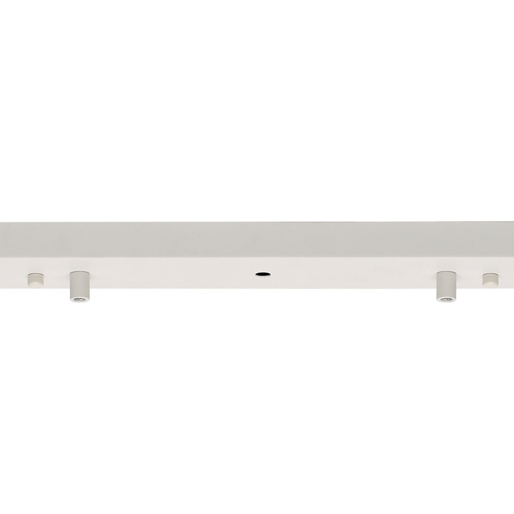 Matt White 4 Hole Linear Ceiling Bar Plate With Cable Clamps