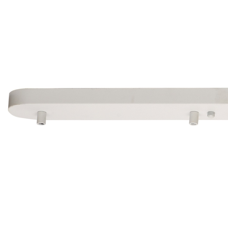 Matt White 5 Hole Linear Ceiling Bar Plate With Cable Clamps