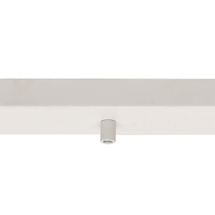 Matt White 5 Hole Linear Ceiling Bar Plate With Cable Clamps