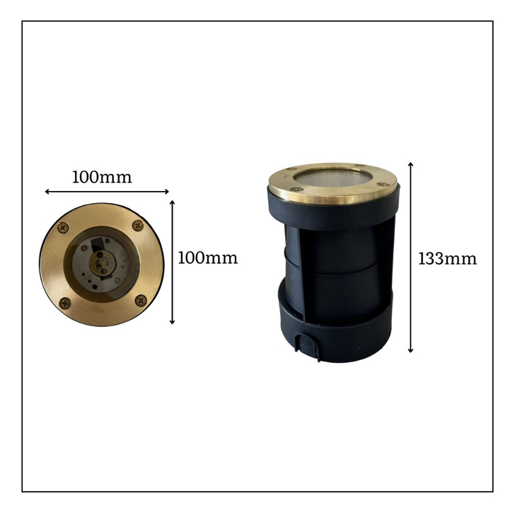 Navigator Bertha Antique Brass Recessed Ground Light - IP67, Solid Brass, Coastal