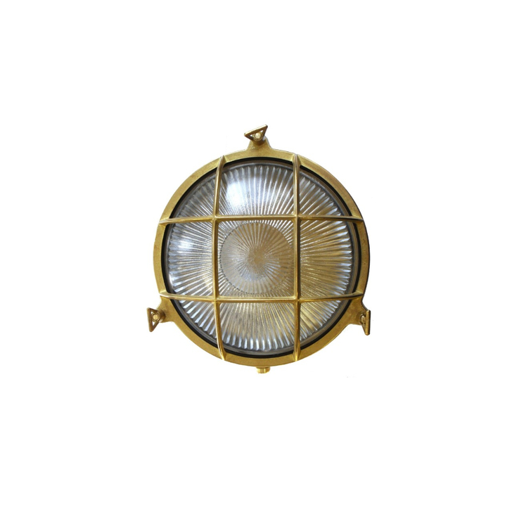 Navigator Grand Cabin Raw Brass Circular Bulkhead - IP64, Solid Brass, Coastal