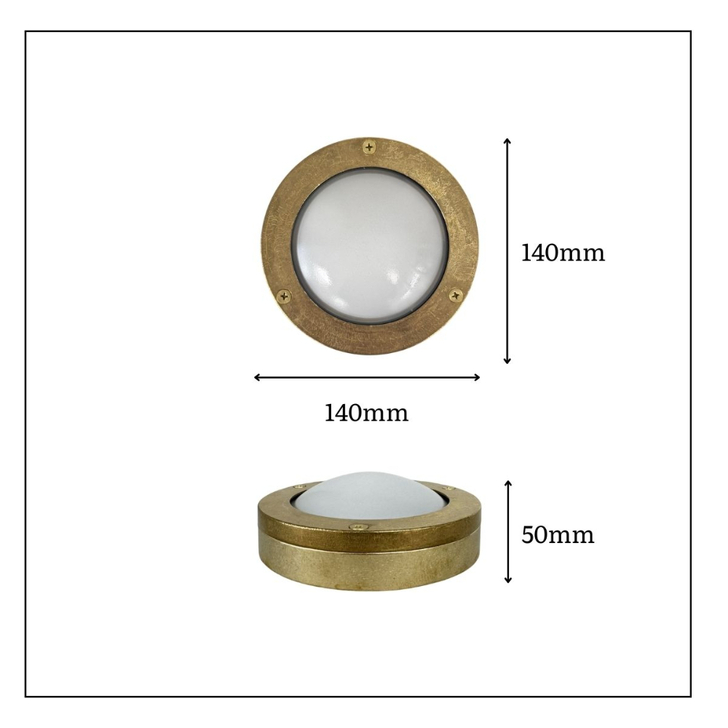 Navigator Marina Satin Nickel Circular Bulkhead - IP64, Solid Brass, Coastal