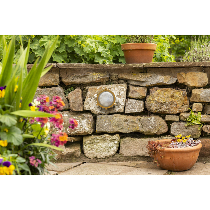 Navigator Mini Compass Raw Brass Circular Bulkhead - IP44, Solid Brass, Coastal