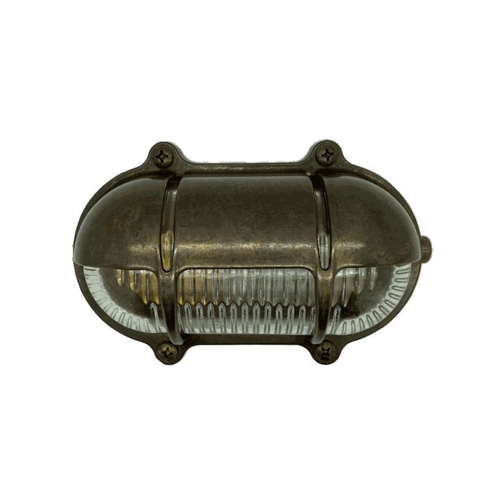Navigator Palaemon North Antique Brass Eyelid Oval Bulkhead - IP64, Solid Brass, Coastal