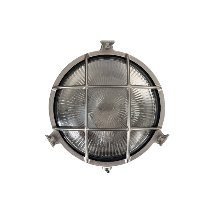 Navigator Small Cabin Satin Nickel Circular Bulkhead - IP64, Solid Brass, Coastal