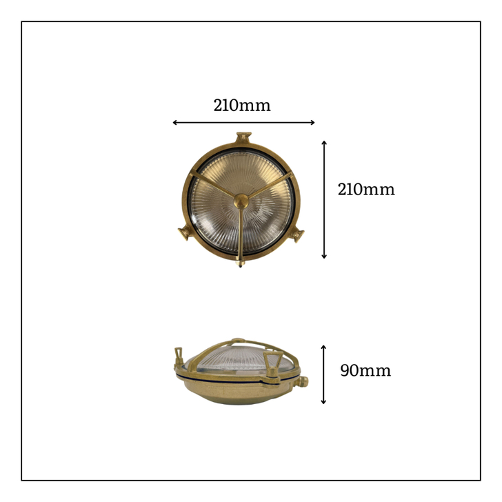 Navigator Trident Satin Nickel Circular Bulkhead - IP64, Solid Brass, Coastal