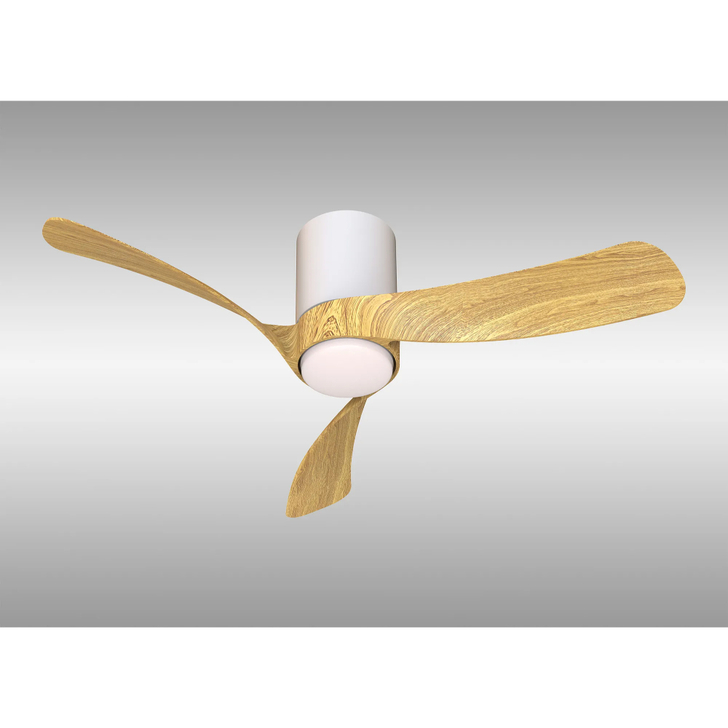 Nemo S 97cm 24W LED Dimmable Ceiling Light With Built-In 30W DC Fan: 2700-5000K Remote Control: 3200lm: White/Wood
