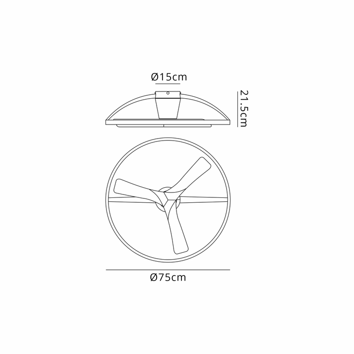 Nepal II Mini 75cm 32W LED Dimmable Light With Built-In 32W DC Reversible Fan: White Finish c/w Remote Control: 4000lm