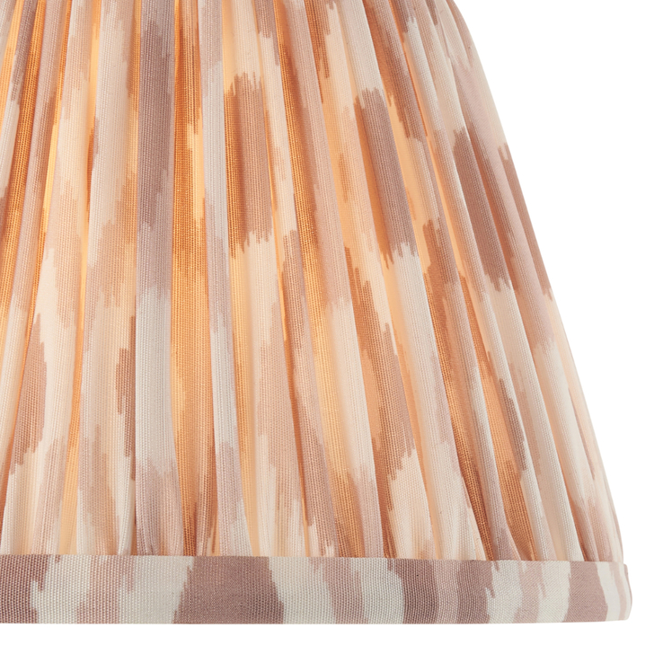 Neutral Ikat Fabric 20cm Shade - E14/E27/B22 With Fixed Metal Gimbal
