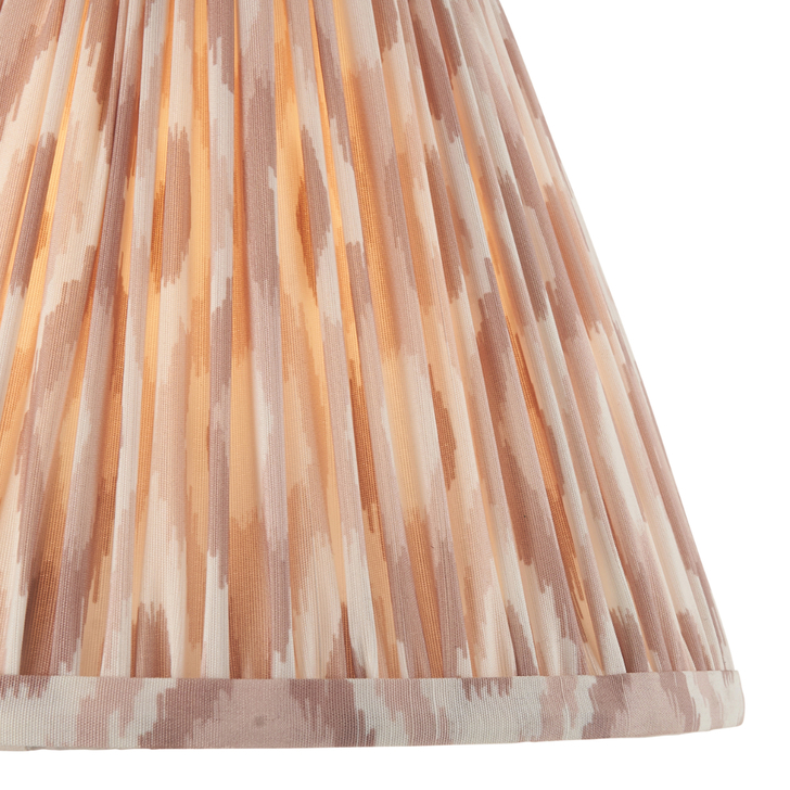 Neutral Ikat Fabric 25cm Shade - E14/E27/B22 With Fixed Metal Gimbal