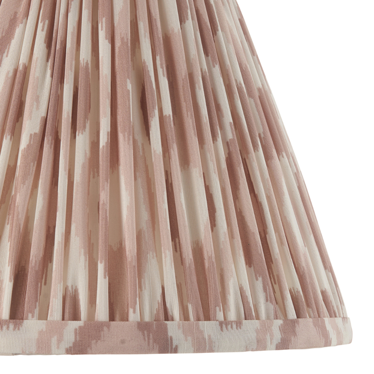 Neutral Ikat Fabric 25cm Shade - E14/E27/B22 With Fixed Metal Gimbal