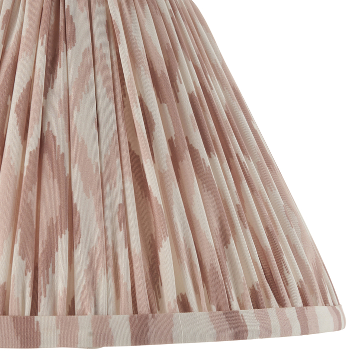 Neutral Ikat Fabric 30cm Shade - E14/E27/B22 With Fixed Metal Gimbal