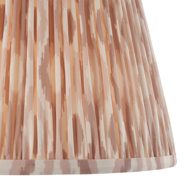 Neutral Ikat Fabric 35cm Shade - E14/E27/B22 With Fixed Metal Gimbal