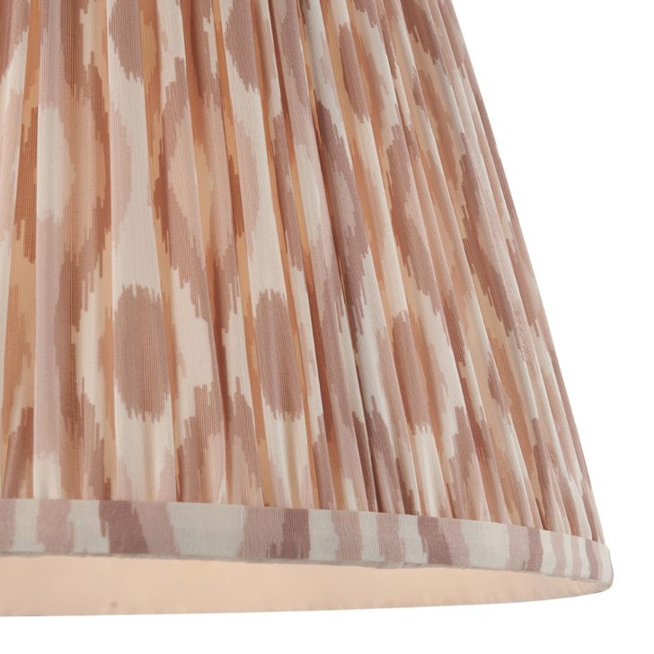 Neutral Ikat Fabric 40cm Shade - E14/E27/B22 With Fixed Metal Gimbal