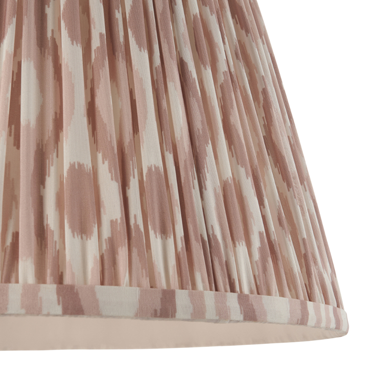 Neutral Ikat Fabric 40cm Shade - E14/E27/B22 With Fixed Metal Gimbal