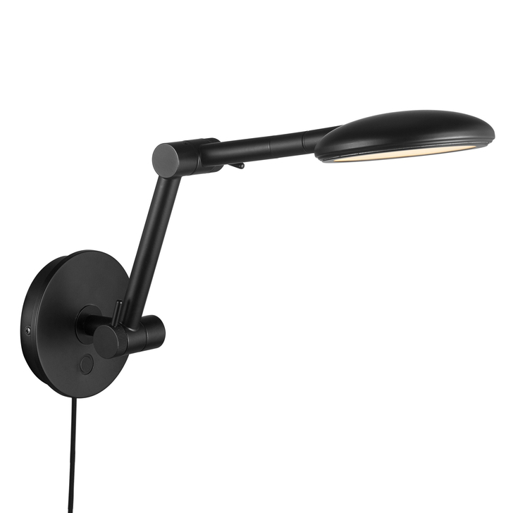 Nordlux Bend Black Adjustable Plug In Wall Light